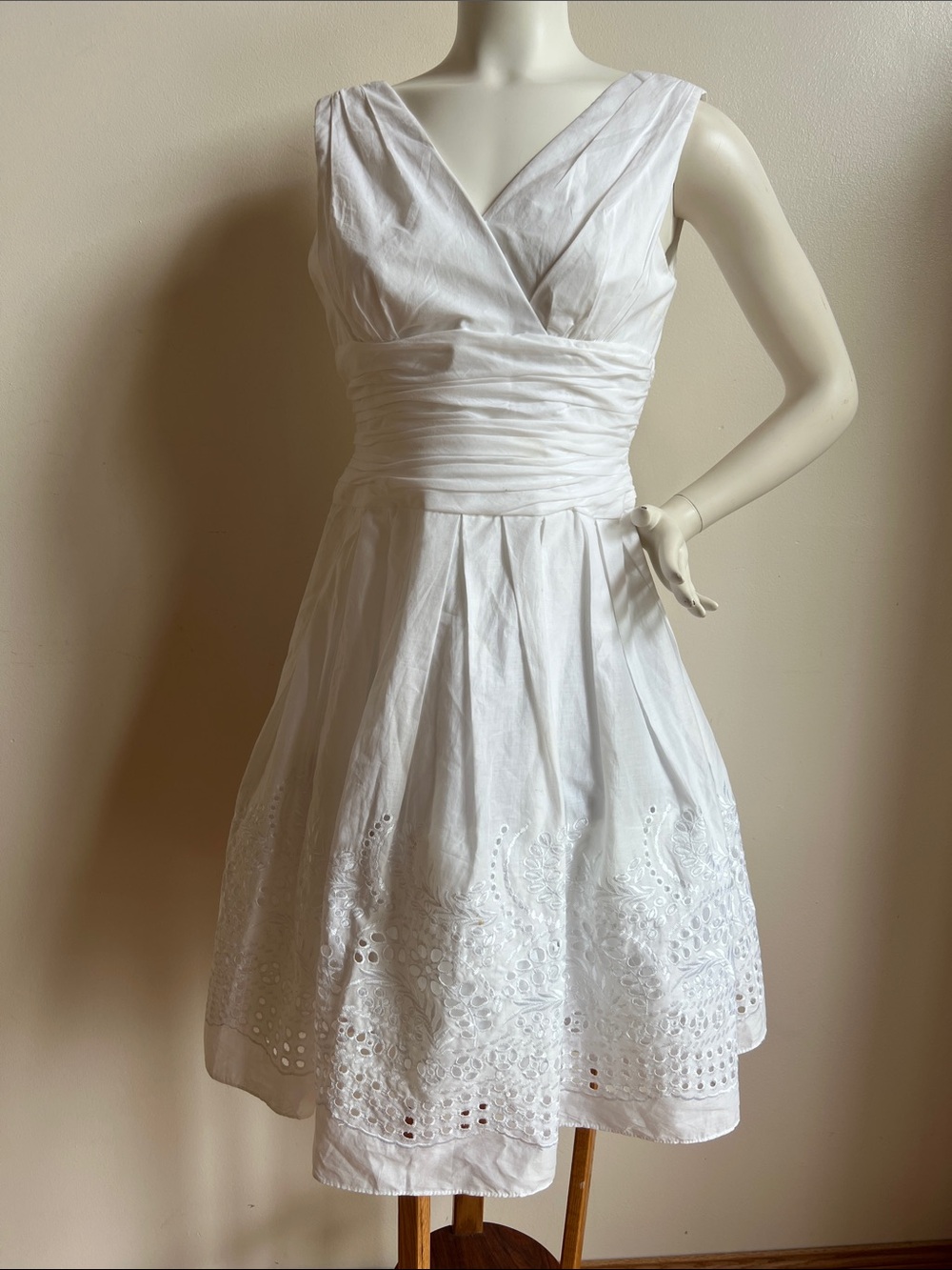 Eliza J White Eyelet Midi Dress